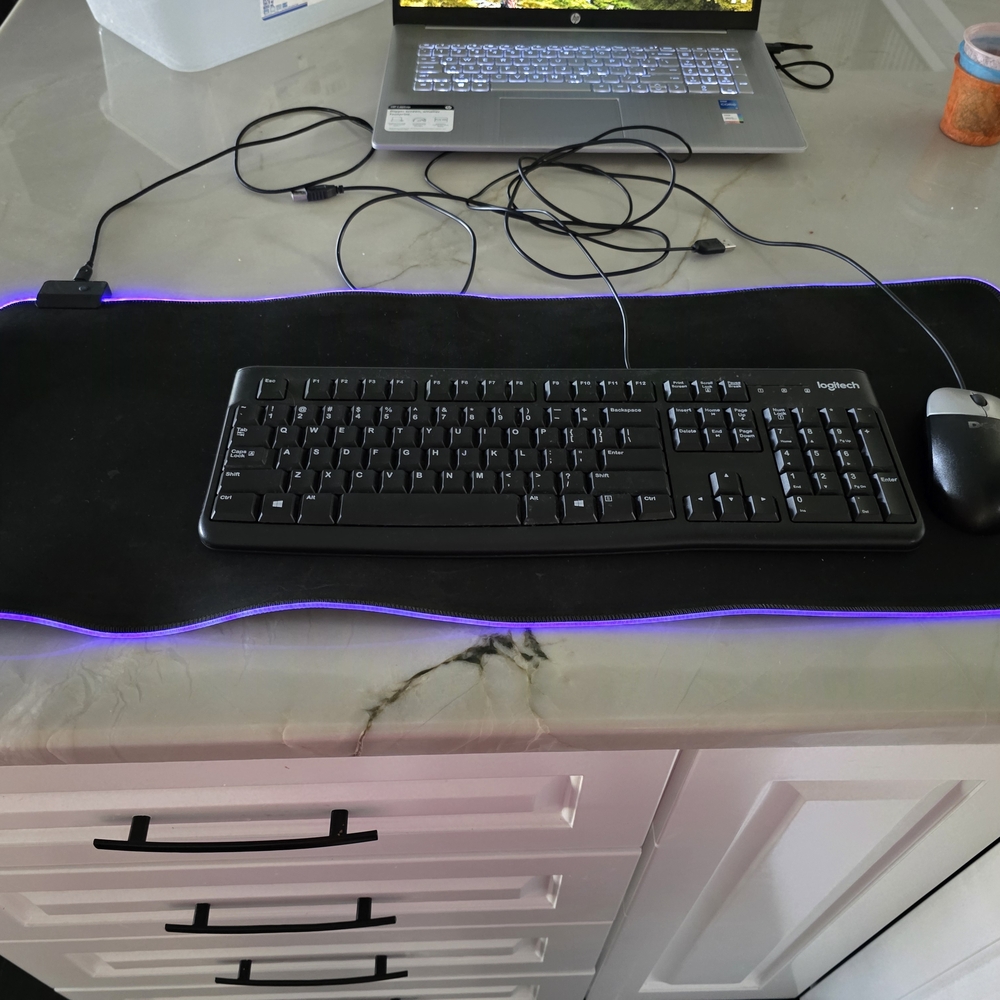 Logitech Black Keyboard and Mouse Set with RGB Mouse Pad